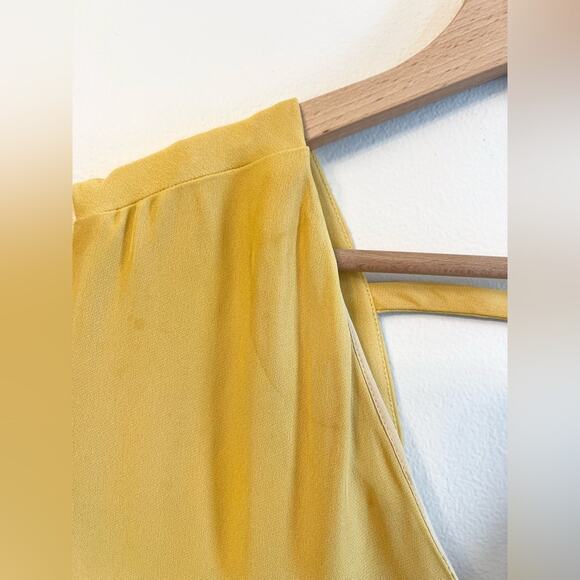 Derek Lam yellow sleeveless fit and flare dress wedding office spring - Picture 6 of 12